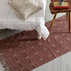 Burgundy Block Printed Rug
