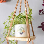 Macrame Planter in Square Shape - close-up detail