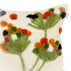 Tufted flower cushion cover close-up texture