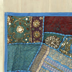 Turquoise Cotton patchwork tapestry