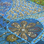 Turquoise Cotton patchwork tapestry