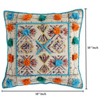 Decorative Tufted & Hand Block Print Dhurrie Cushion Cover