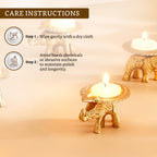 Handcrafted Metal Elephant Diya for Puja | Tealight Candle Holder for Home Décor & Gifting (Pack of 2) | 8 x 6.5 x 4.5 cm Each