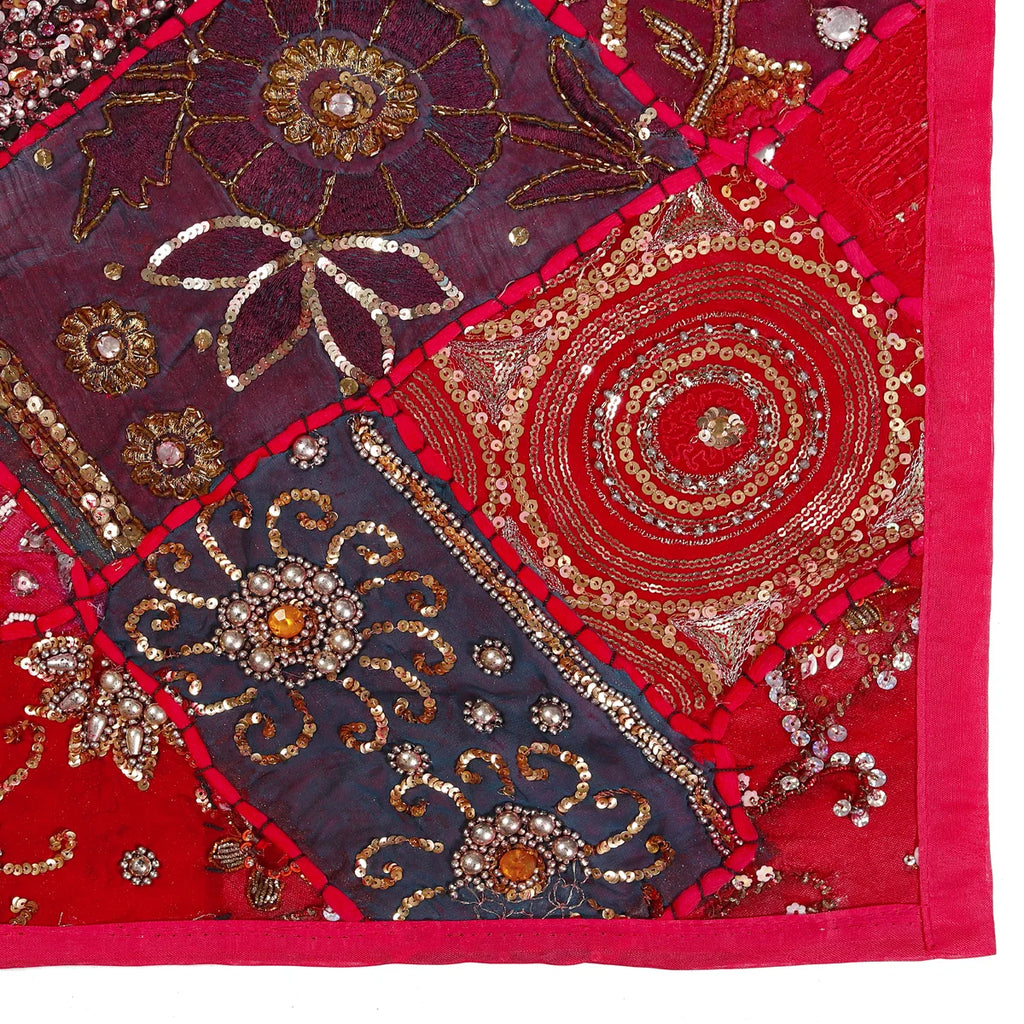 Embroidered patchwork tapestry