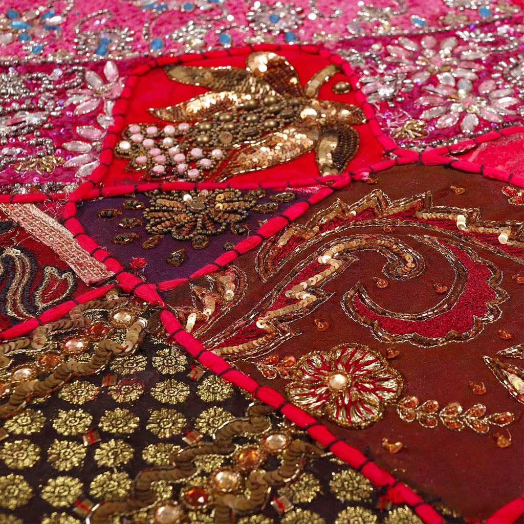 Embroidered patchwork tapestry