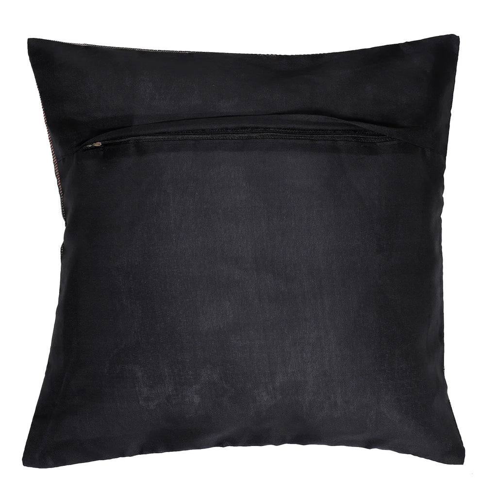 Floor Cushion Cover Black Brocade Silk Cushion