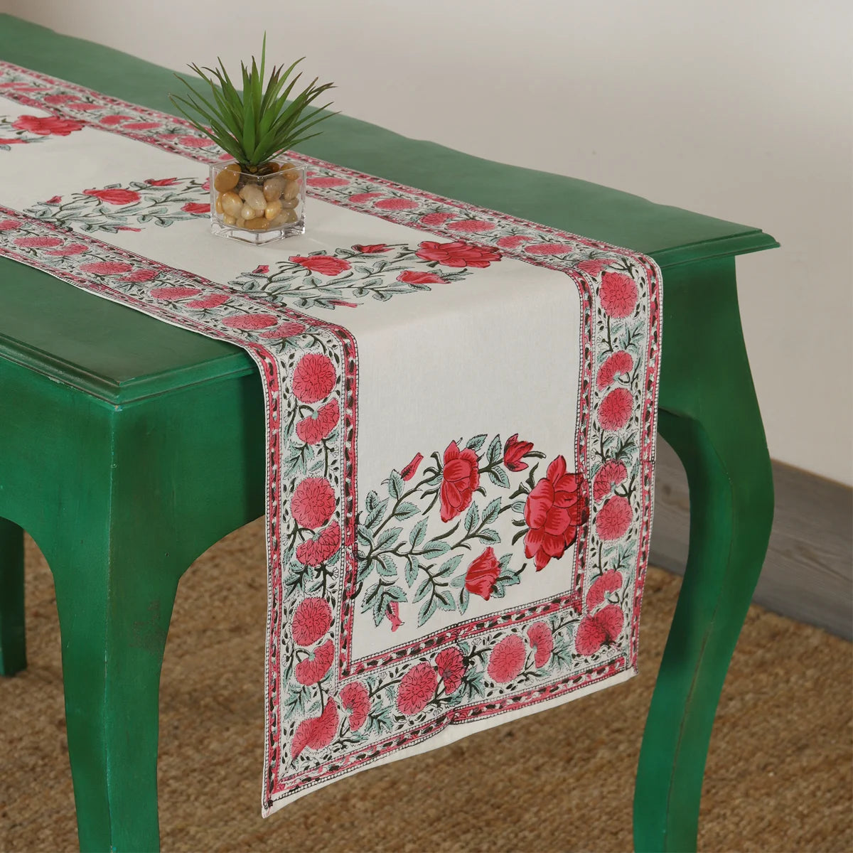 Floral Print Cotton Table Runner