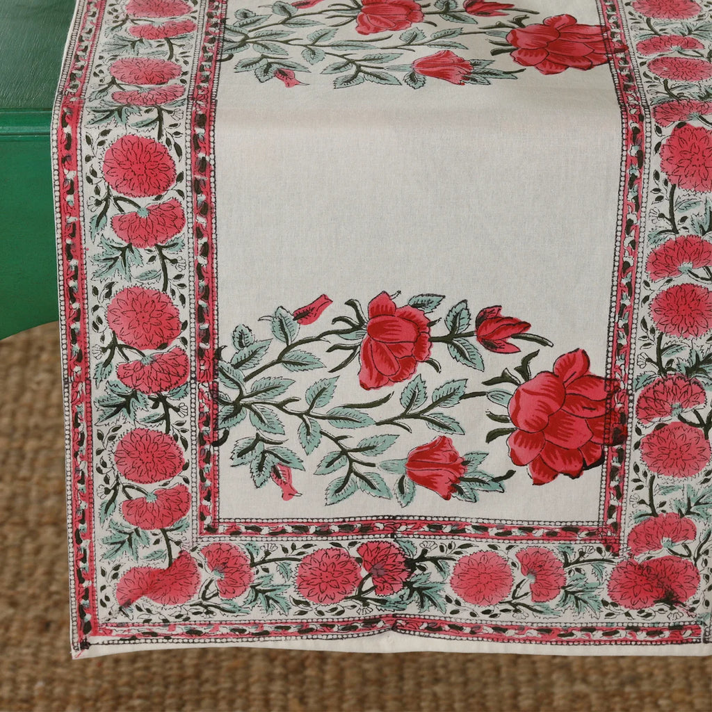 Floral Print Cotton Table Runner