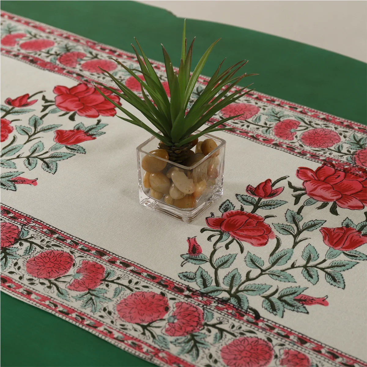 Floral Print Cotton Table Runner