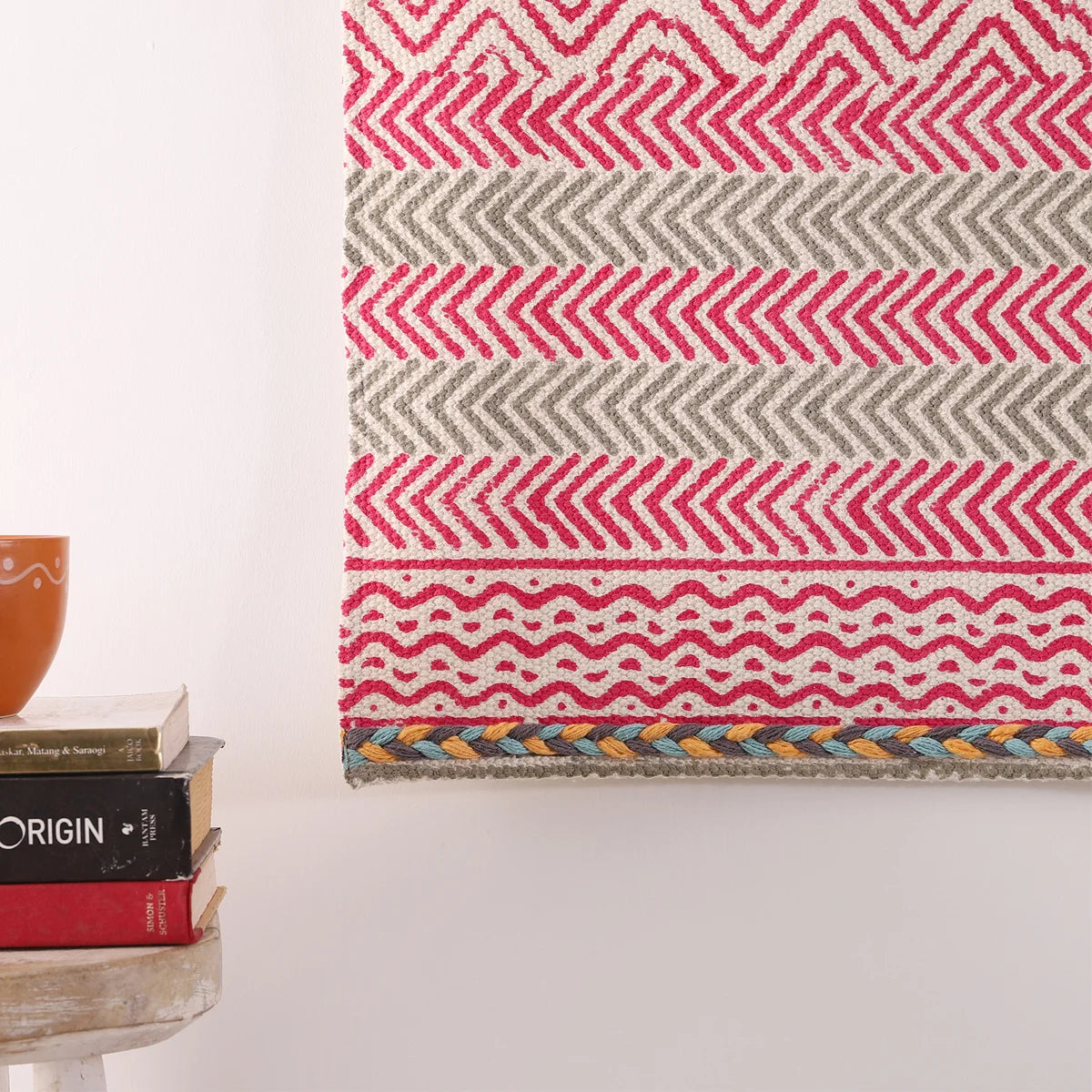 Hand Printed Macrame Woven Wall Hanging Tapestry