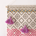 Hand Printed Macrame Woven Wall Hanging Tapestry
