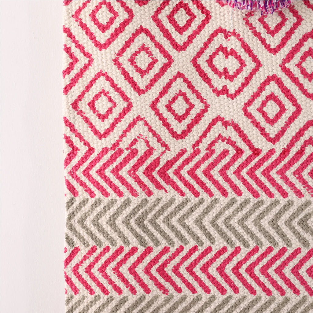 Hand Printed Macrame Woven Wall Hanging Tapestry