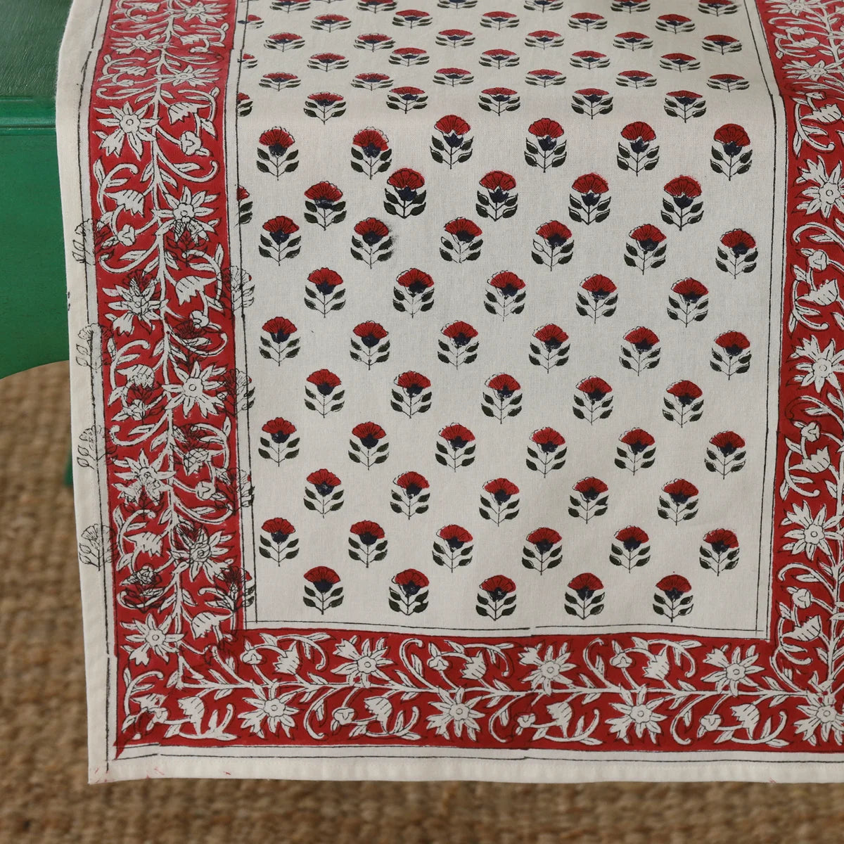 Handmade Floral Print Cotton Table Runner