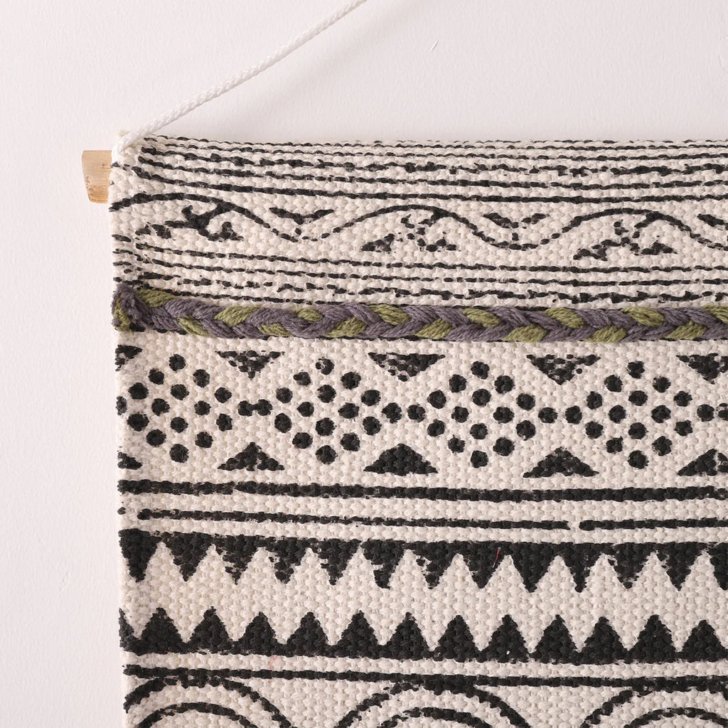 Handmade Macrame Block Printed Wall Hanging