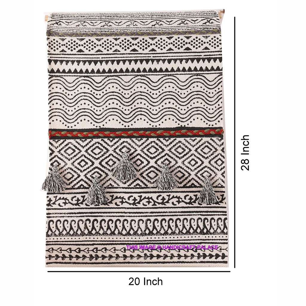 Handmade Macrame Block Printed Wall Hanging