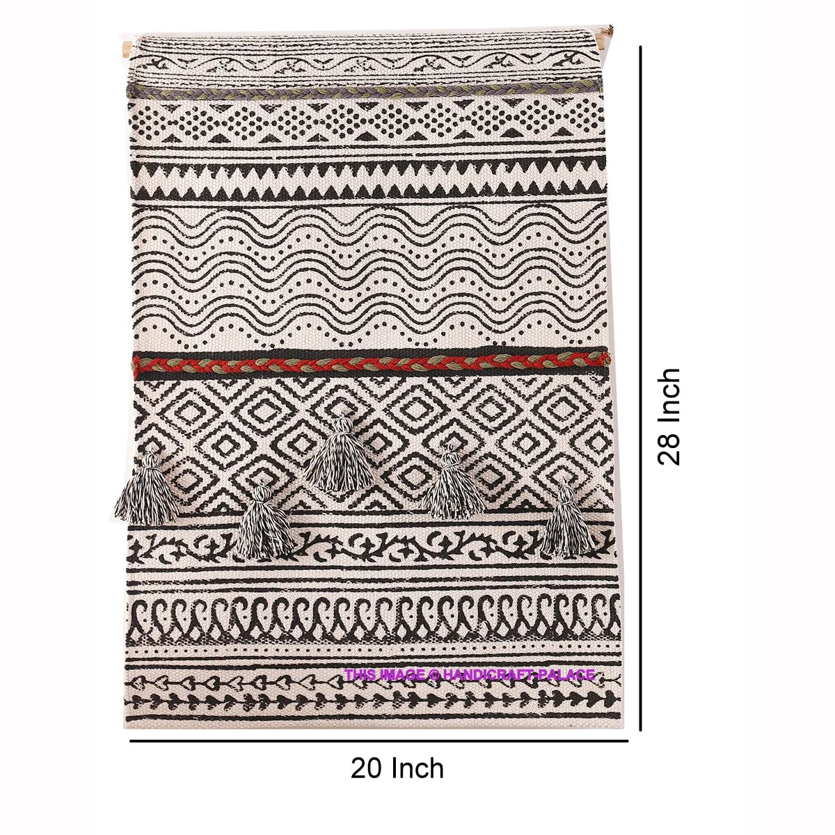 Handmade Macrame Block Printed Wall Hanging