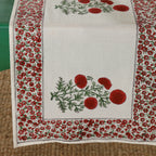 Indian Hand Block Floral Print Cotton Table Runner
