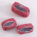Indian Handmade Red Striped Print Toiletries Bags