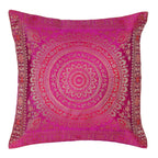 Indian Light Purple Mandala Silk Cushion Cover