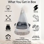 Macrame indoor swing chair size information