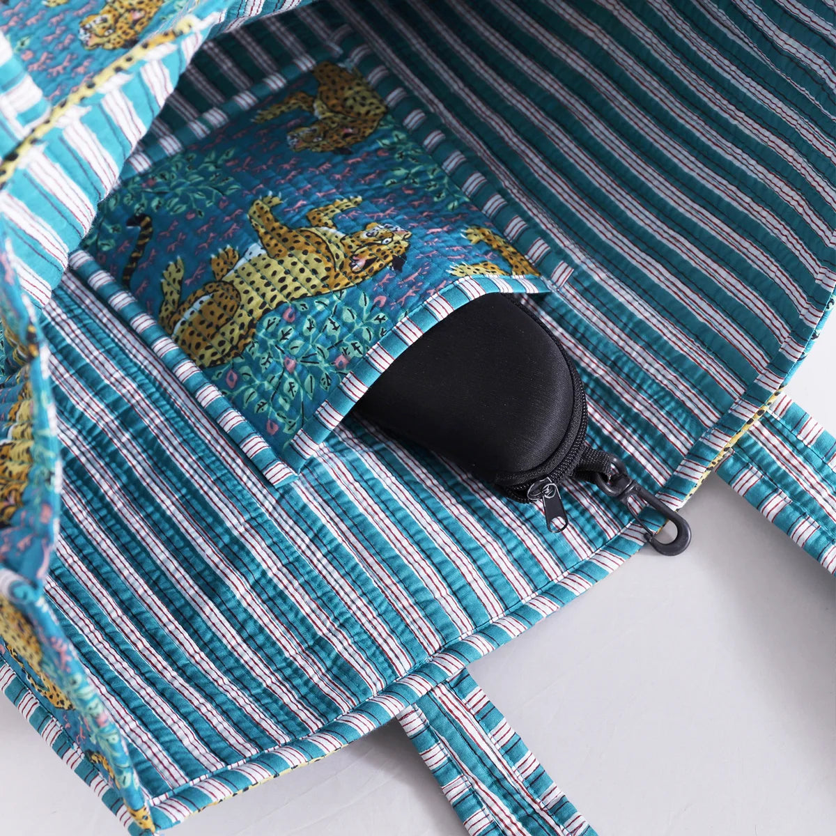 Jaguar Print Reusable Quilted Shopping Bags