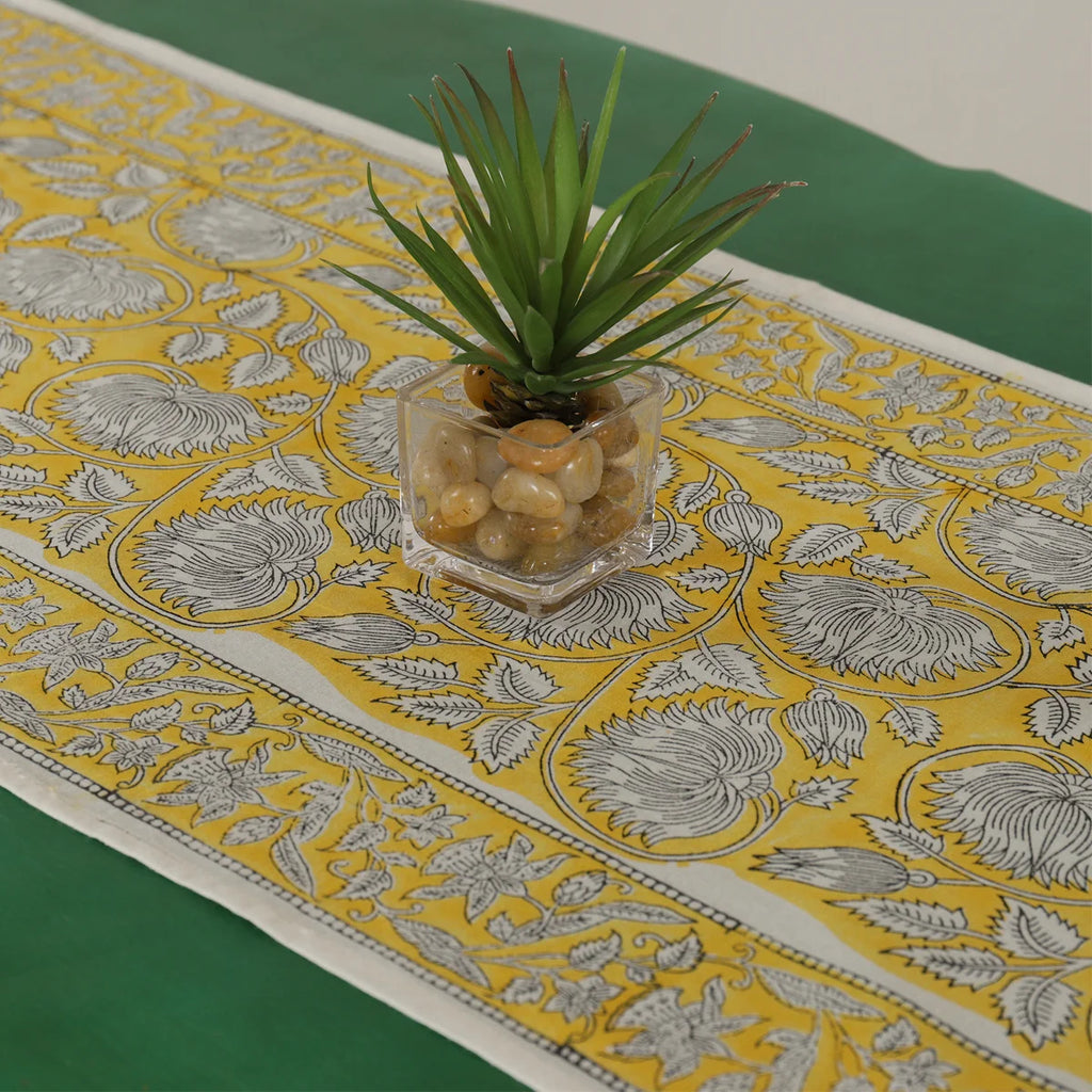 Kitchen Dining Table Cloth Yellow Floral Home Decor