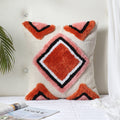 Tufted boho cushion cover styled on a sofa