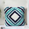 Concentric diamond hand-tufted cushion cover styled on a sofa