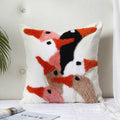 Hand-tufted swans cushion cover styled