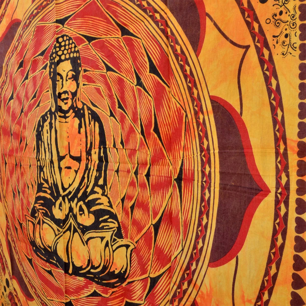 Lotus Buddha Printed Cotton Twin Wall Hanging