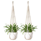 Handmade cotton rope plant hanger set of 2 — hanging planters India