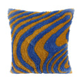 Multicolor hand-tufted cushion cover, front view