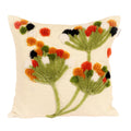 Hand-tufted flower cushion cover, multicolor