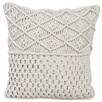 Off-white macrame sofa cushion cover flat