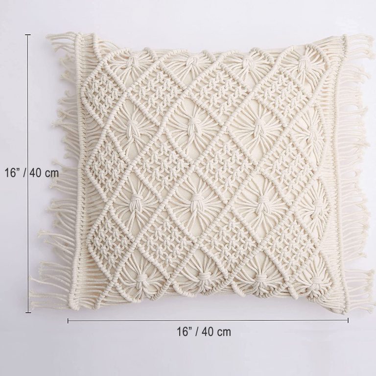 Macrame cushion cover abstract size guide — handmade India