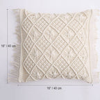Macrame cushion cover abstract size guide — handmade India