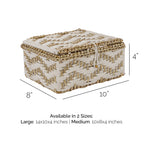 Off-white macrame storage hamper box size measurements