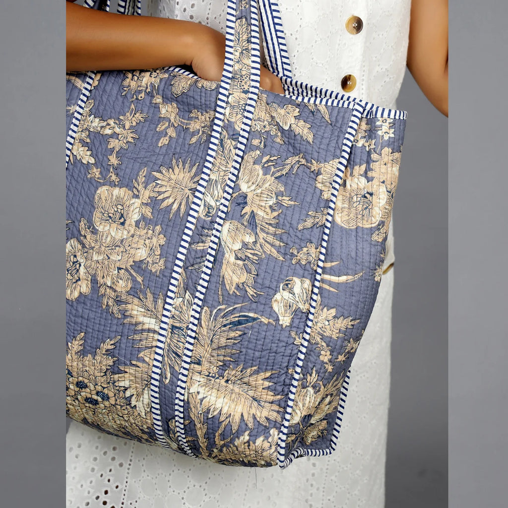 Men & Women Blue Beige Grocery Bags