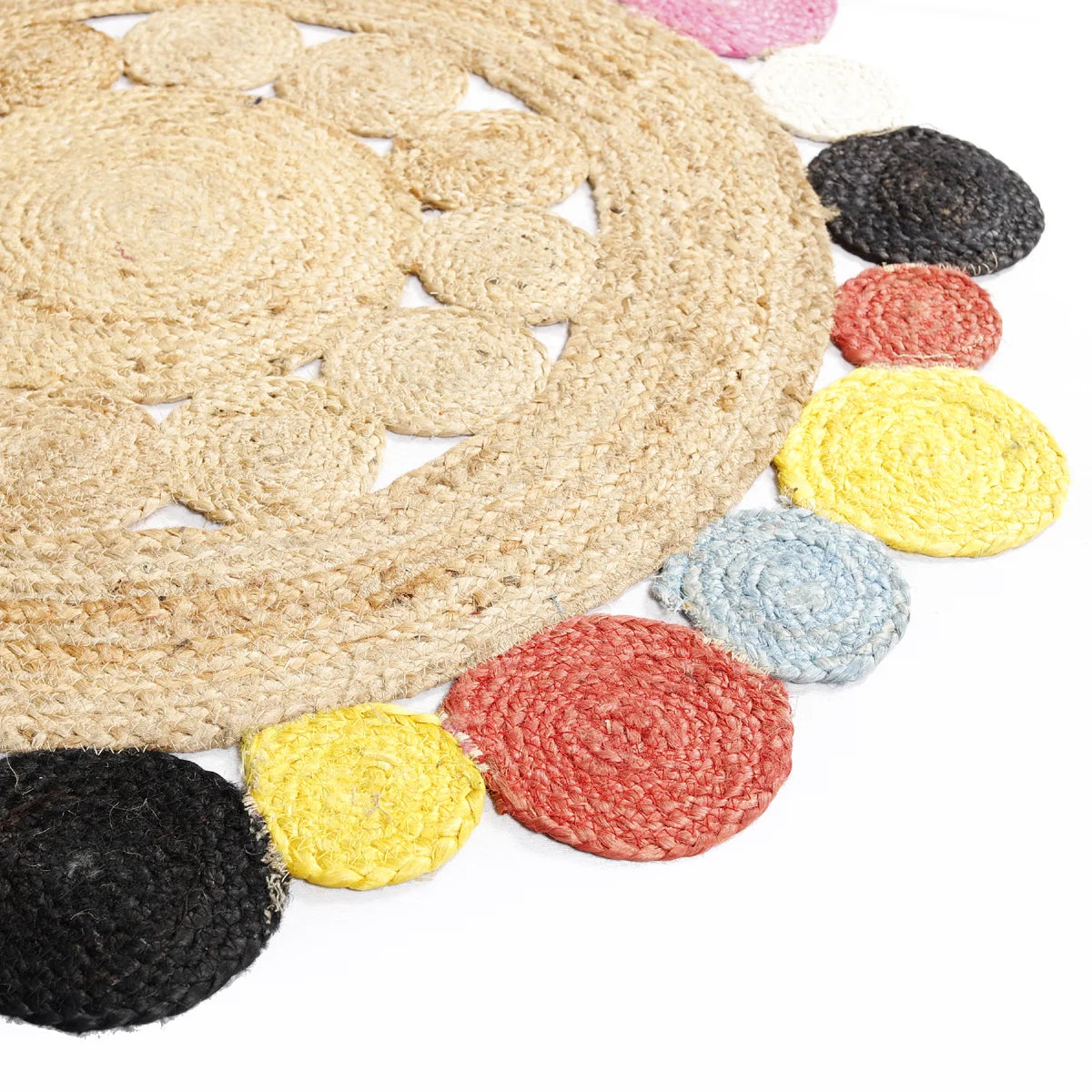 Multi Color Braided Jute Rug