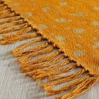 Block Printed Mustard Polka Dot Rug