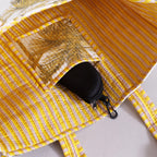 Palm Tree Print Women Yellow Tote Bag