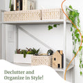Set of 3 macrame storage baskets without handles placement — India