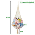 Ivory macrame toy hammock close up