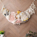 Soft white macrame toy hammock
