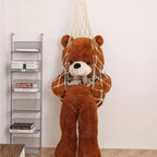 Ivory macrame toy hammock detail
