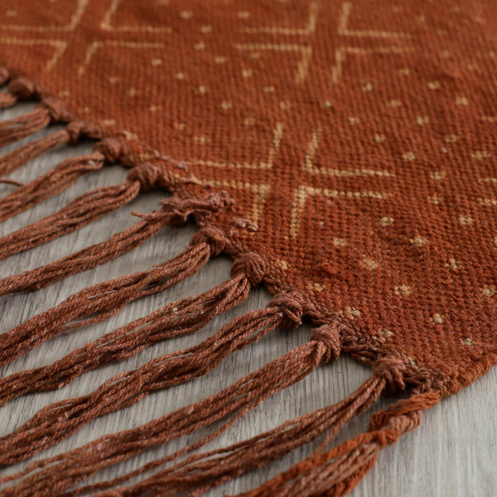 Rust Block Printed Rug