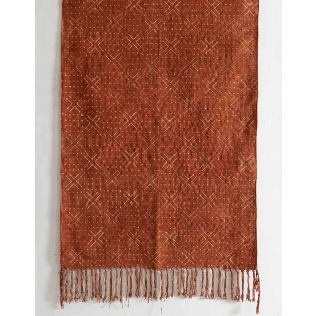 Rust Block Printed Rug