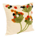 Tufted flower cushion cover side view
