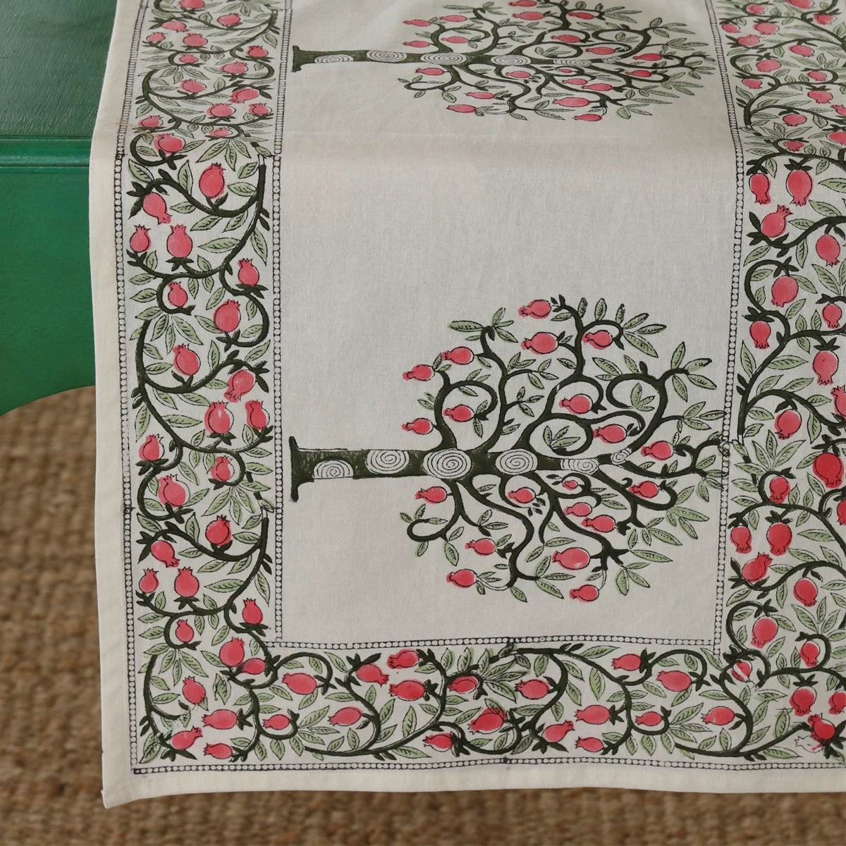 Tree Printed Cotton Table Runner Home Party Decor