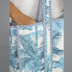 Turquoise Palm Tree Grocery Handbag
